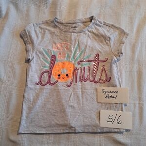 Gymboree girls size small or 5/6 gray donut shirt